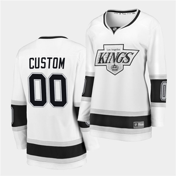 Women's Los Angeles Kings Custom adidas White Away Jersey Stitched