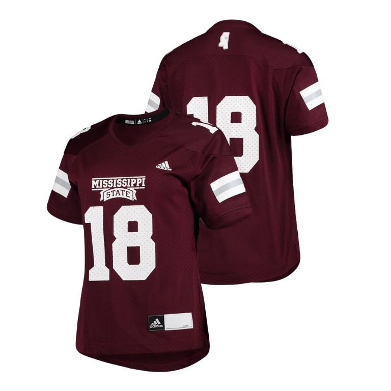 Women's Maroon Adidas College Football Mississippi State Bulldogs Replica Jersey