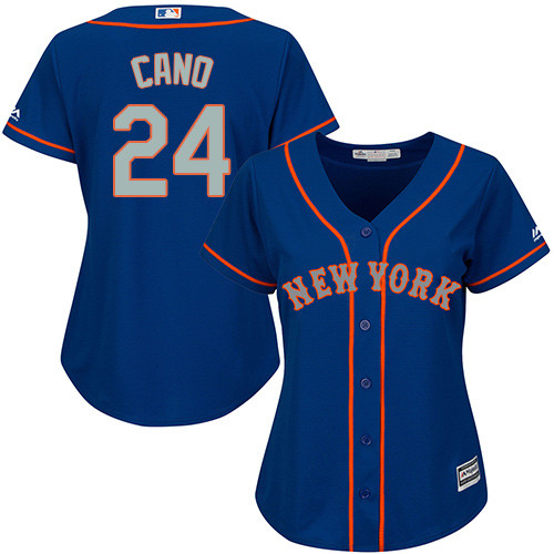 Women's Mets #24 Robinson Cano Blue(Grey NO.) Alternate Women's Stitched Baseball Jersey