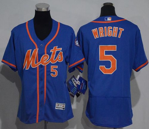Women's Mets #5 David Wright Blue Flexbase Authentic Stitched MLB Jersey