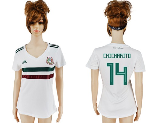 Women's Mexico #14 Chicharito Away Soccer Country Jersey