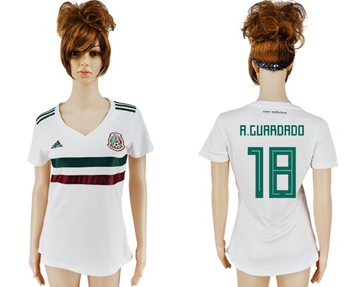Women's Mexico #18 A.Guardado Away Soccer Country Jersey
