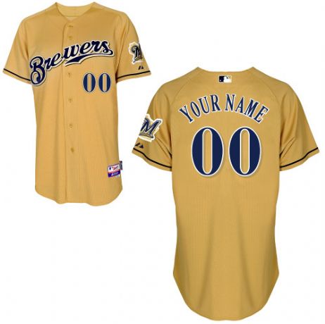 Women's Milwaukee Brewers Customized Gold Jersey
