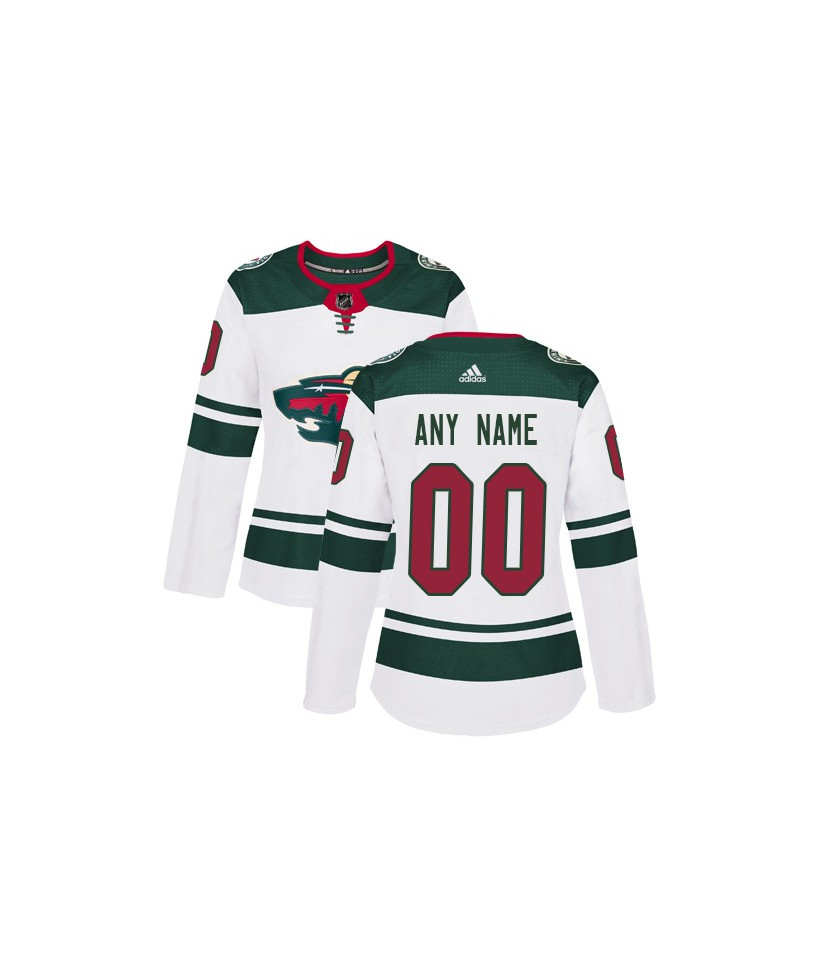 Women's Minnesota Wild Custom Stitched adidas White Away Jersey Stitched