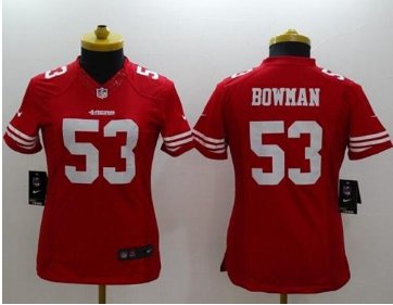 Women's NEW 49ers #53 NaVorro Bowman Red Team Color NFL Limited Jersey