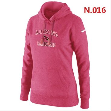 Women's NEW Arizona Cardinals Heart & Soul Pullover Hoodie Pink