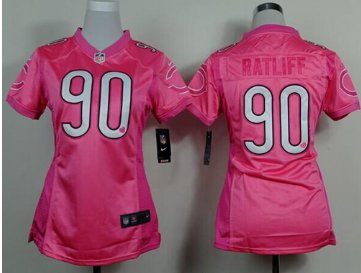 Women's NEW Bears #90 Jeremiah Ratliff Pink Be Luv'd Stitched NFL New Elite Jersey
