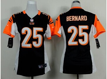 Women's NEW Bengals #25 Giovani Bernard Black Team Color NFL Elite jersey