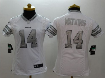 Women's NEW Bills #14 Sammy Watkins White NFL Limited Platinum Jersey