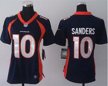 Women's NEW Broncos #10 Emmanuel Sanders Blue Elite NFL Jersey