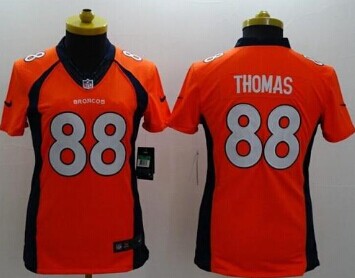 Women's NEW Broncos #88 Demaryius Thomas Orange Team Color NFL New Limited Jersey