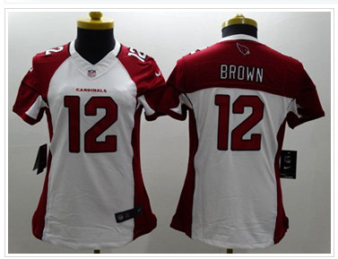 Women's NEW Cardinals #12 John Brown White Stitched NFL Limited Jersey