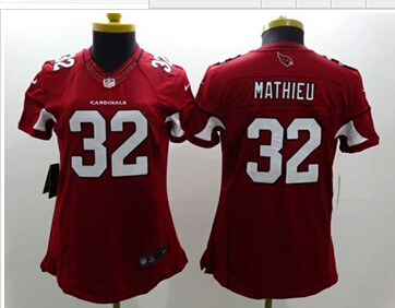 Women's NEW Cardinals #32 Tyrann Mathieu Red Team Color Stitched NFL Limited Jersey