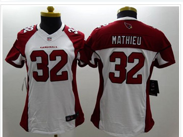 Women's NEW Cardinals #32 Tyrann Mathieu White Stitched NFL Limited Jersey