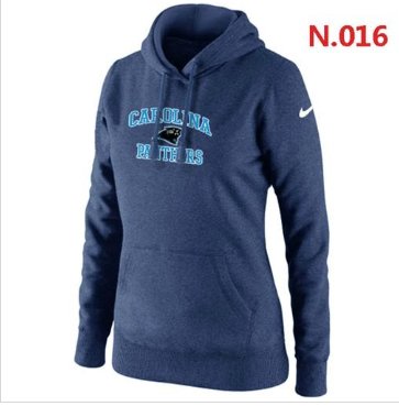 Women's NEW Carolina Panthers Heart & Soul Pullover Hoodie Dark Blue