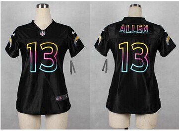 Women's NEW Chargers #13 Keenan Allen Black NFL Fashion Game Jersey