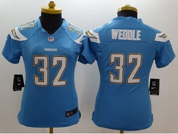 Women's NEW Chargers #32 Eric Weddle Electric Blue Alternate NFL New Limited Jersey