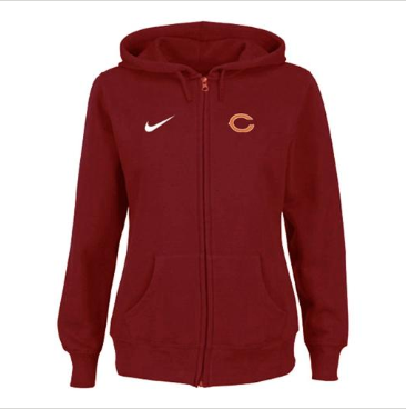 Women's NEW Chicago Bears Ladies Tailgater Full Zip Hoodie Red