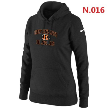 Women's NEW Cincinnati Bengals Heart & Soul Pullover Hoodie Black