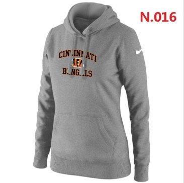 Women's NEW Cincinnati Bengals Heart & Soul Pullover Hoodie Grey
