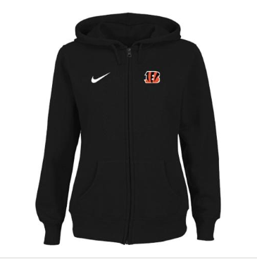 Women's NEW Cincinnati Bengals Ladies Tailgater Full Zip Hoodie Black