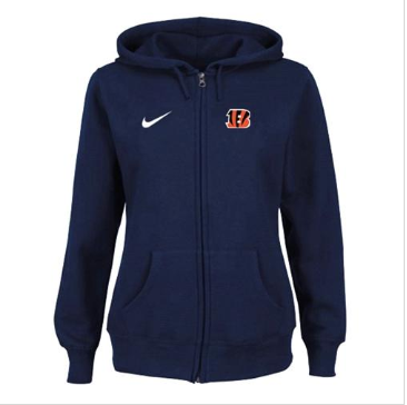 Women's NEW Cincinnati Bengals Ladies Tailgater Full Zip Hoodie Blue