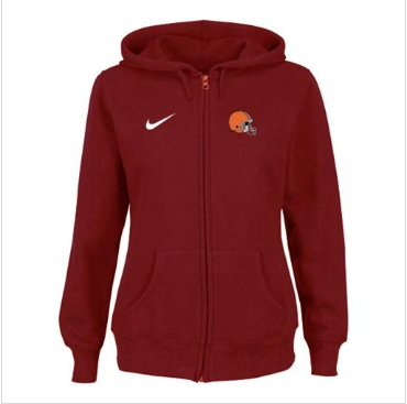 Women's NEW Cleveland Browns Ladies Tailgater Full Zip Hoodie Red