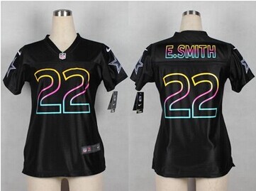 Women's NEW Cowboys #22 Emmitt Smith Black NFL Fashion Game Jersey