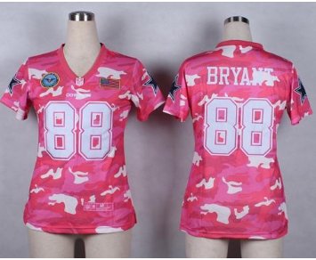 Women's NEW Cowboys #88 Dez Bryant Pink NFL Elite Camo Fashion Jersey