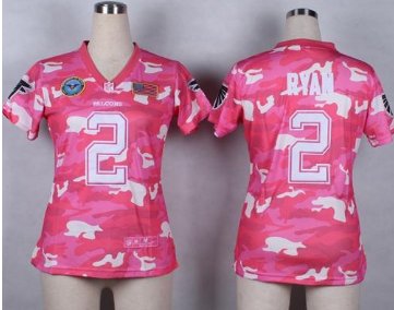 Women's NEW Falcons #2 Matt Ryan Pink NFL Elite Camo Fashion Jersey