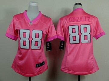 Women's NEW Falcons #88 Tony Gonzalez Pink Be Luv'd Stitched NFL New Elite jersey