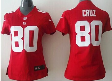 Women's NEW Giants #80 Victor Cruz Red NFL Elite Jersey