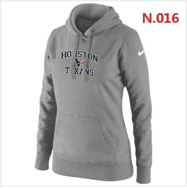 Women's NEW Houston Texans Heart & Soul Pullover Hoodie Light Grey
