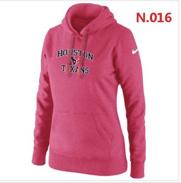 Women's NEW Houston Texans Heart & Soul Pullover Hoodie Pink