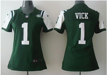 Women's NEW Jets #1 Michael Vick Green Team Color NFL Elite Jersey