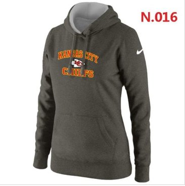 Women's NEW Kansas City Chiefs Heart & Soul Pullover Hoodie Dark Grey