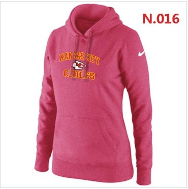 Women's NEW Kansas City Chiefs Heart & Soul Pullover Hoodie Pink