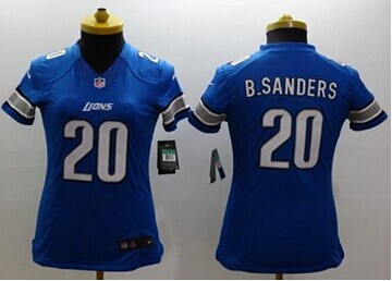 Women's NEW Lions #20 Barry Sanders Light Blue Team Color NFL Limited Jersey