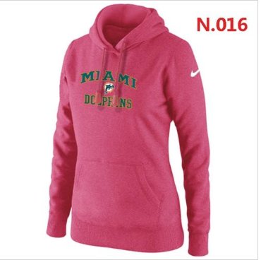 Women's NEW Miami Dolphins Heart & Soul Pullover Hoodie Pink