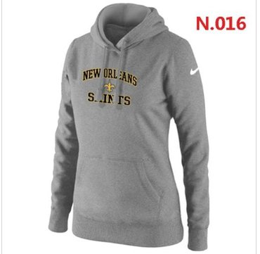Women's NEW New Orleans Saints Heart & Soul Pullover Hoodie Light Grey