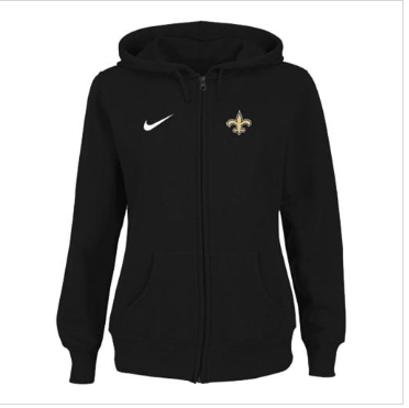Women's NEW New Orleans Saints Ladies Tailgater Full Zip Hoodie Black