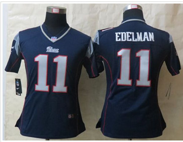 Women's NEW Patriots #11 Julian Edelman Navy Blue Team Color NFL Elite Jersey