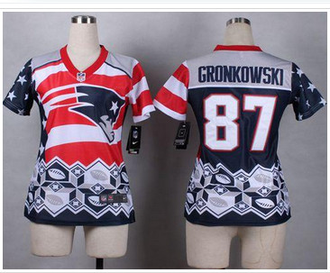 Women's NEW Patriots #87 Rob Gronkowski Navy Blue Stitched NFL Elite Noble Fashion Jersey