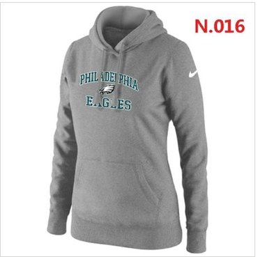 Women's NEW Philadelphia Eagles Heart & Soul Pullover Hoodie Light Grey