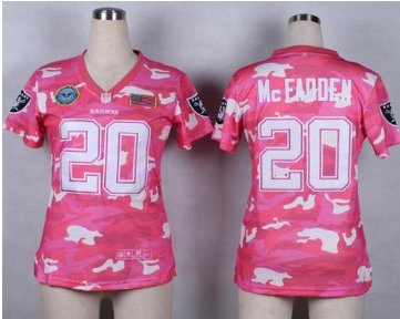 Women's NEW Raiders #20 Darren McFadden Pink NFL Elite Camo Fashion Jersey