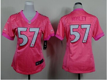 Women's NEW Ravens #57 C.J. Mosley Pink Be Luv'd Stitched NFL New Elite Jersey