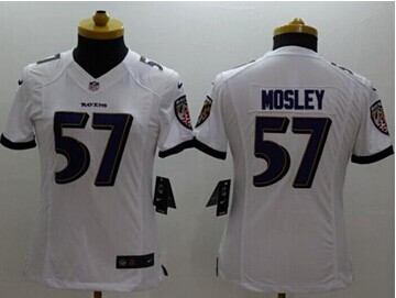Women's NEW Ravens #57 C.J. Mosley White NFL New Limited Jersey