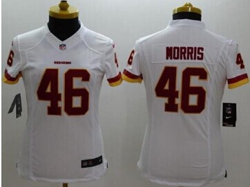 Women's NEW Redskins #46 Alfred Morris White NFL Limited Jersey