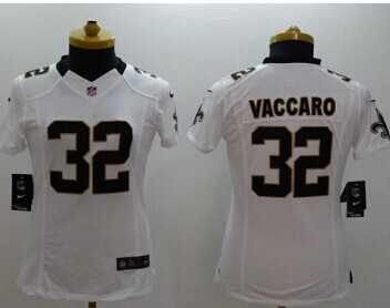 Women's NEW Saints #32 Kenny Vaccaro White NFL Limited Jersey