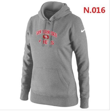 Women's NEW San Francisco 49ers Heart & Soul Pullover Hoodie Light Grey